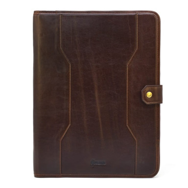 Leather portfolio folder open type with a strap A5 A4 TARWA GC-2141-4lx