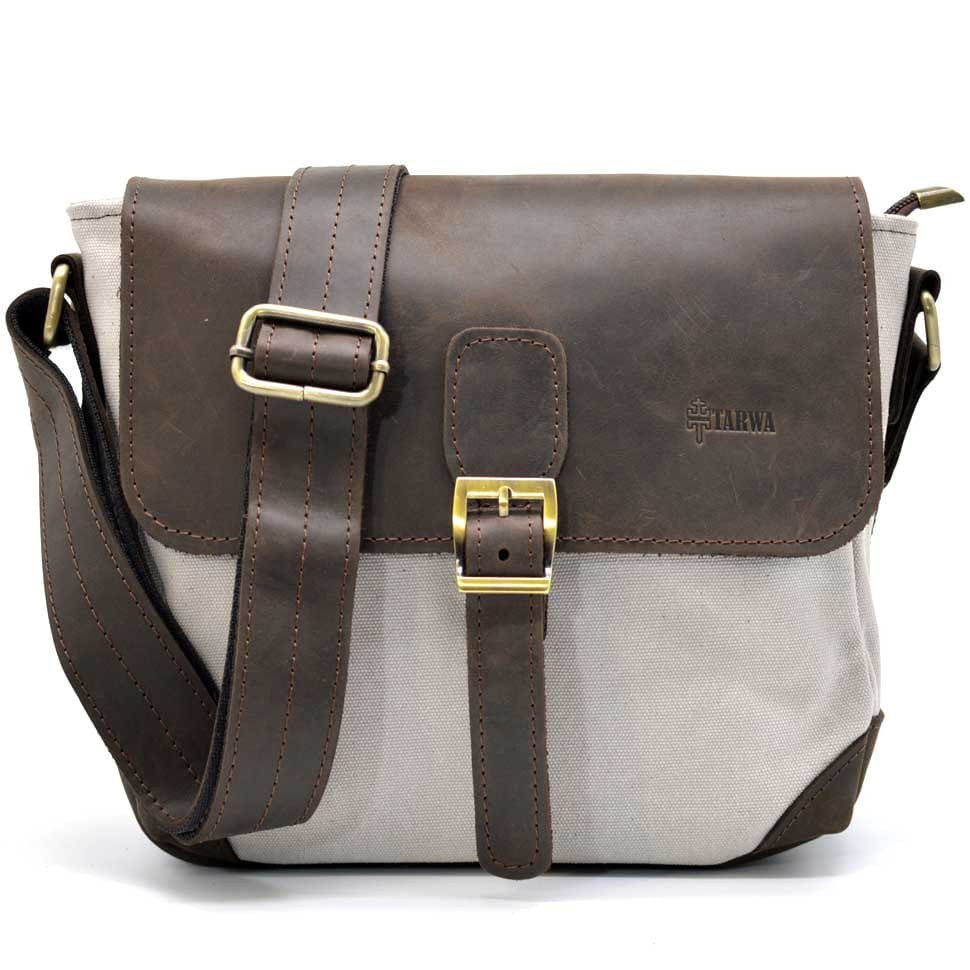 Сумка-месенджер через плече мікс тканини канвас і шкіри RGj-1309-4lx TARWA