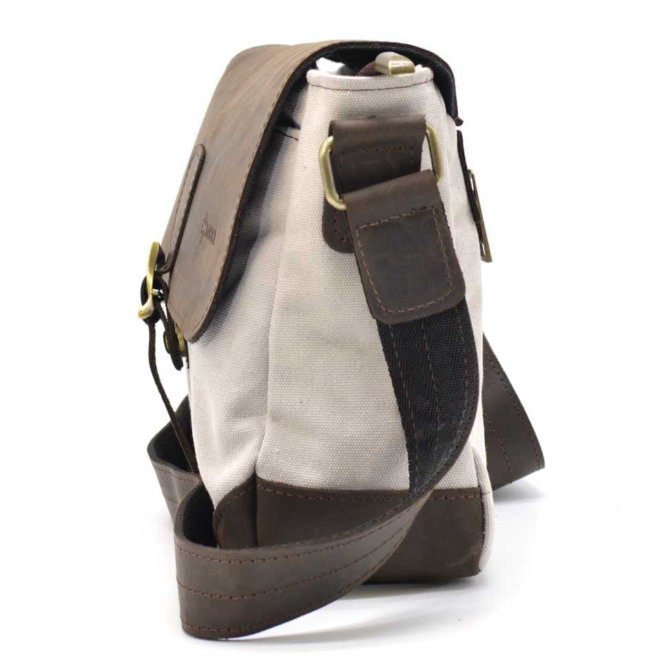 Сумка-месенджер через плече мікс тканини канвас і шкіри RGj-1309-4lx TARWA