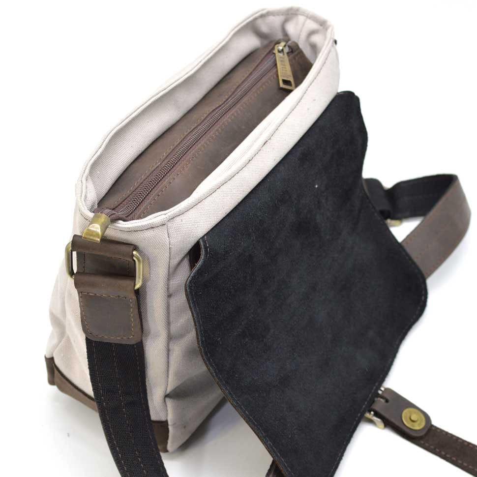 Сумка-месенджер через плече мікс тканини канвас і шкіри RGj-1309-4lx TARWA