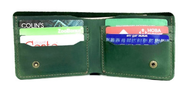 Leather wallet small 1087-6(9) green