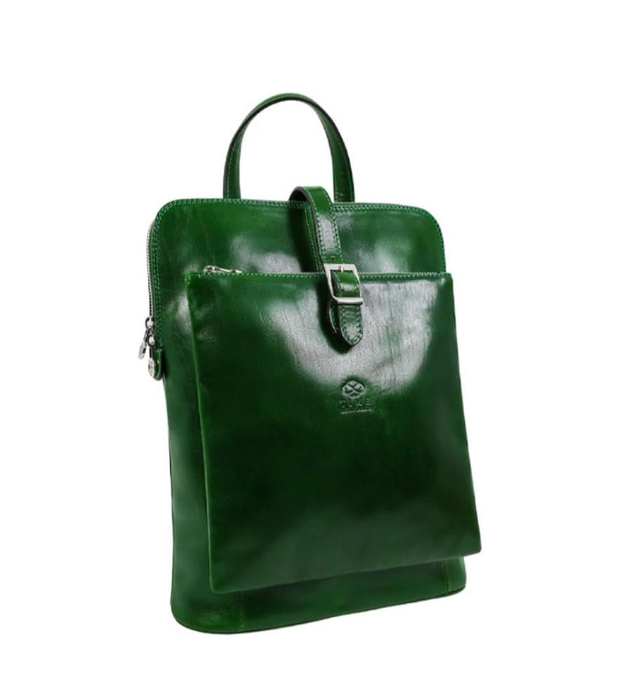Жіночий шкіряний рюкзак-трансформер через плече - Emma - Зелений колір - Time Resistance 5232501