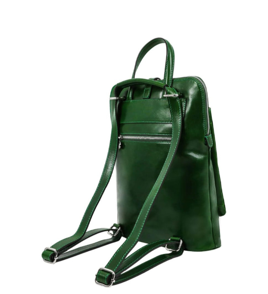 Жіночий шкіряний рюкзак-трансформер через плече - Emma - Зелений колір - Time Resistance 5232501