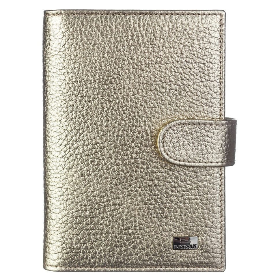 Обкладинка авто+паспорт шкіряна Desisan 102-674 золото
