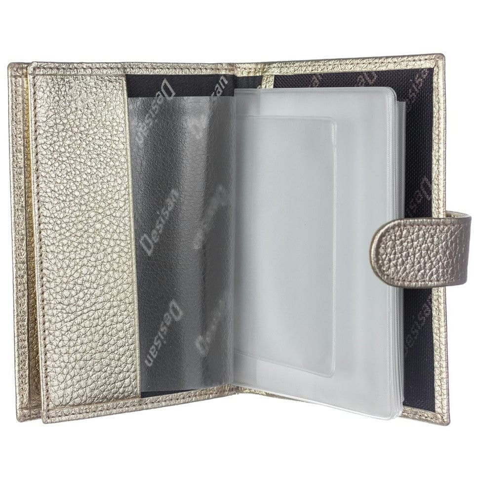 Обкладинка авто+паспорт шкіряна Desisan 102-674 золото