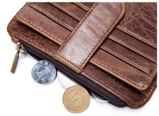 Кредитница Vintage 14933 з монетницьою Коричнева