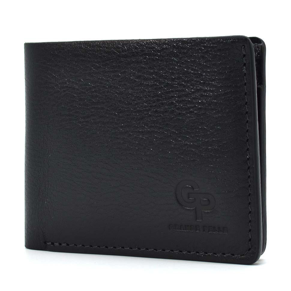 Mens purse on a magnet 505610 GP from Grande Pelle, black