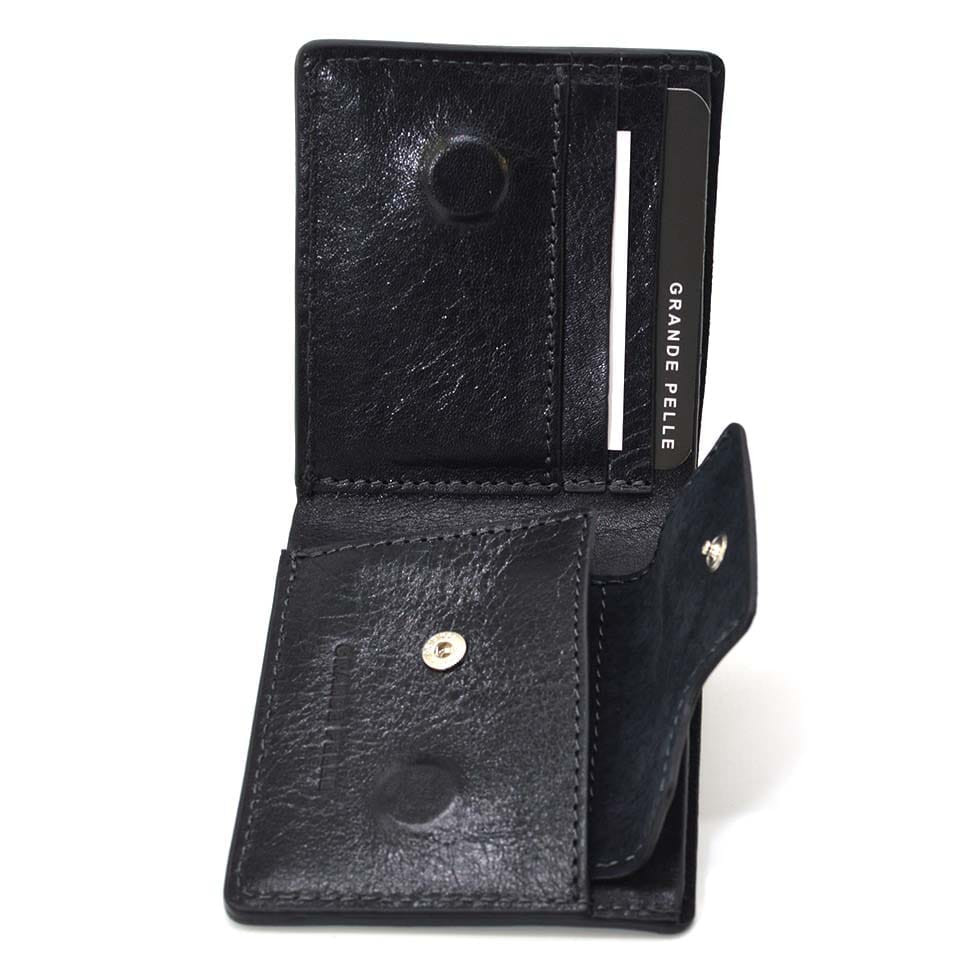 Mens purse on a magnet 505610 GP from Grande Pelle, black