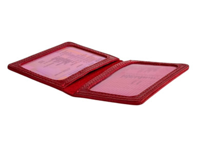Красная кожаная обложка для прав Newery N2216GR