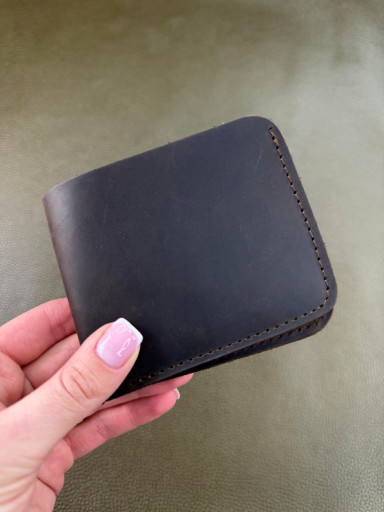 Men's bifold wallet made of genuine leather SD007 (dark brown)