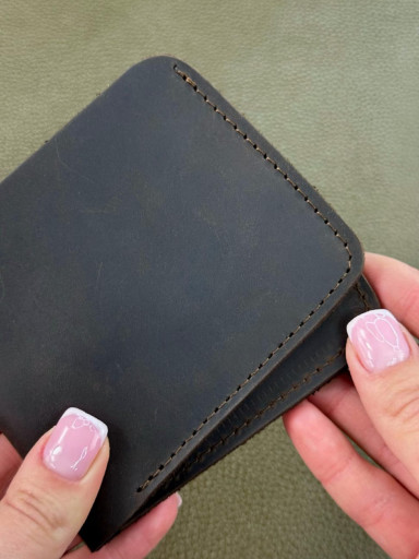 Men's bifold wallet made of genuine leather SD007 (dark brown)