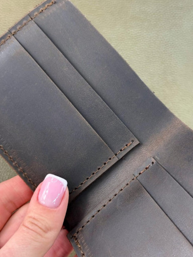 Men's bifold wallet made of genuine leather SD007 (dark brown)