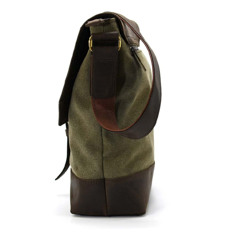 Canvas and leather messenger bag RH-1307-4lx TARWA 