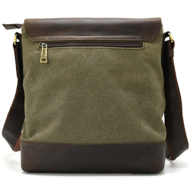 Canvas and leather messenger bag RH-1307-4lx TARWA 