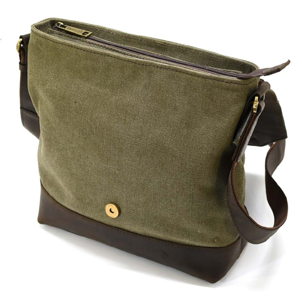 Canvas and leather messenger bag RH-1307-4lx TARWA 