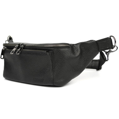 Leather fanny pack waist bag Limary Lim-233FA black flotar
