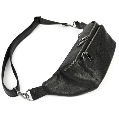 Leather fanny pack waist bag Limary Lim-233FA black flotar
