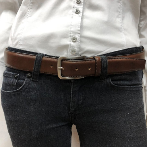 Шкіряний ремень 413 moro коричневий TONY PEROTTI