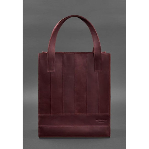 Шкіряна жіноча сумка шоппер Бетсі бордова Crazy Horse