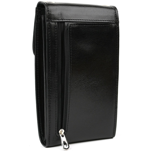 Шкіряна сумка-чохол для телефону панч GAlc-2122-4lx чорний глянець