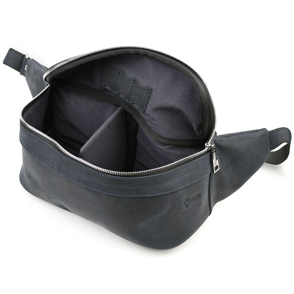 TARWA RK-1313-4lx Leather Banana Camera Bag, Crazy Horse Blue