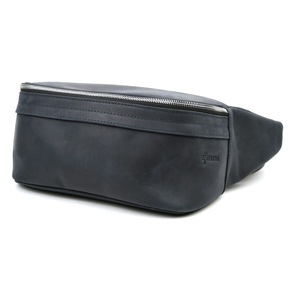 TARWA RK-1313-4lx Leather Banana Camera Bag, Crazy Horse Blue