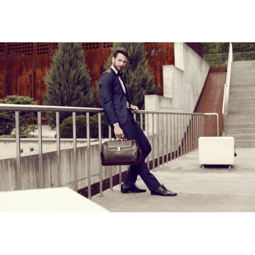 Великий італійський саквояж шкіряний - Hamlet - коричневий 1172201 Time Resistance