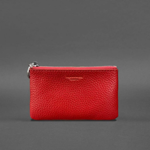 Шкіряна монетниця /міні-косметичка 3.0 червона флотар