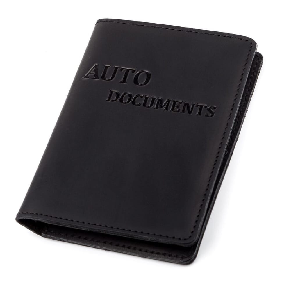 Cover for auto documents Shvigel 13923 leather Black