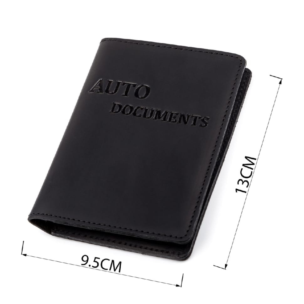 Cover for auto documents Shvigel 13923 leather Black