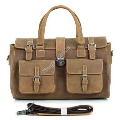 John McDee horse leather multifunctional roomy bag for men