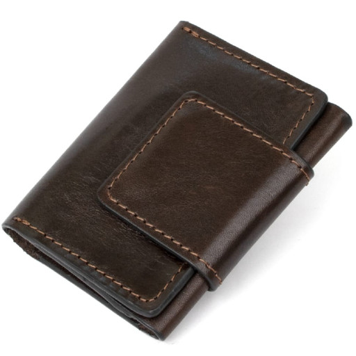 Шкіряна візитниця GRANDE PELLE 11410 Темно-коричневий