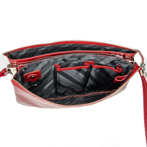 Жіночий клатч з ремінцем на плече, червоний