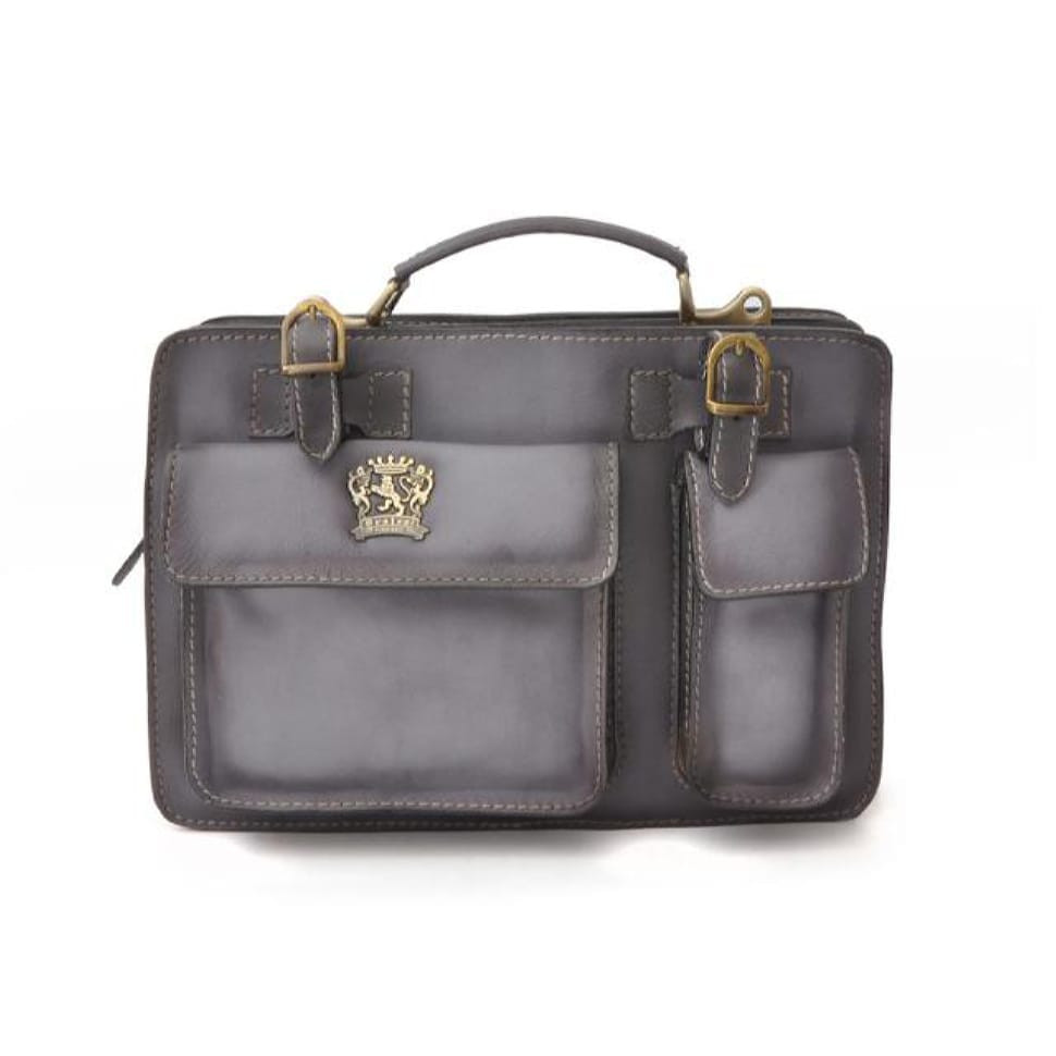 Pratesi BGR466/28 - Business Bag Milano Small in cow leather Bruce Grey