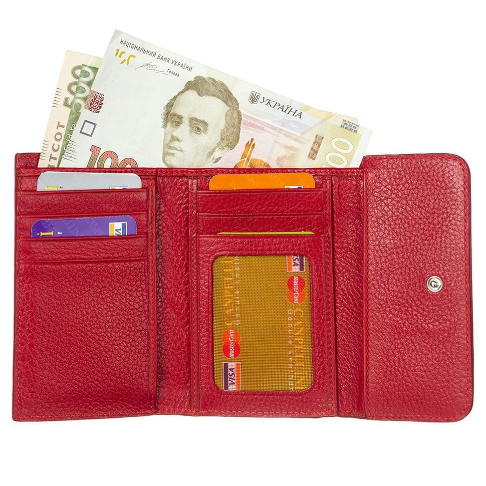 Гаманець жіночий шкіряний CANPEL 717-172 червоний флотар