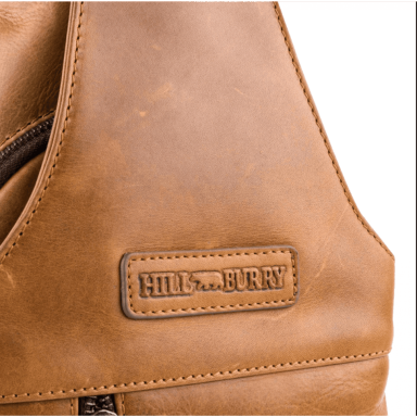 Сумка-слінг чоловіча шкіряна Hill Burry HB6101 Коньяк