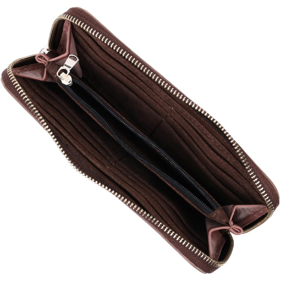 Практичний портмоне з натуральної шкіри GRANDE PELLE 16797 Пудровий