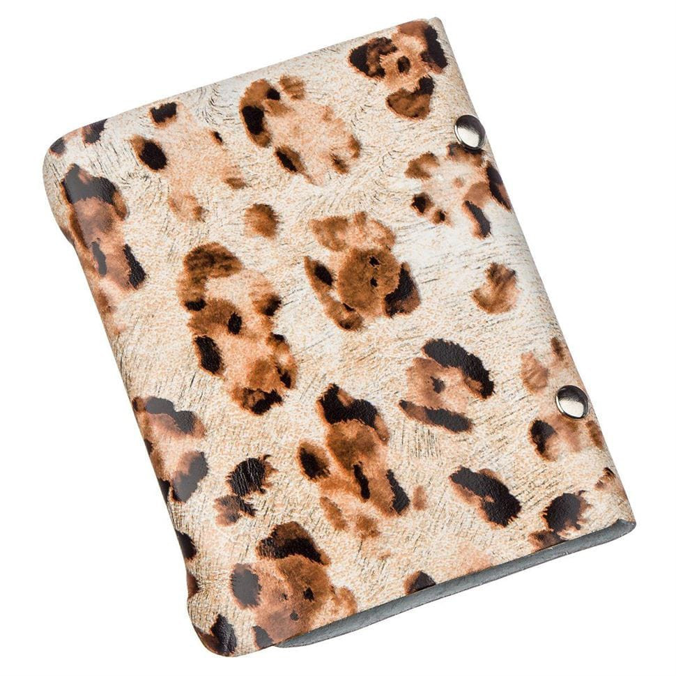 Візитниця шкіряна вертикальна леопардова 19084 Shvigel Різнокольорова