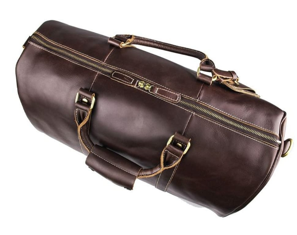 Дорожня шкіряна сумка з коліщатами John McDee 7077LC