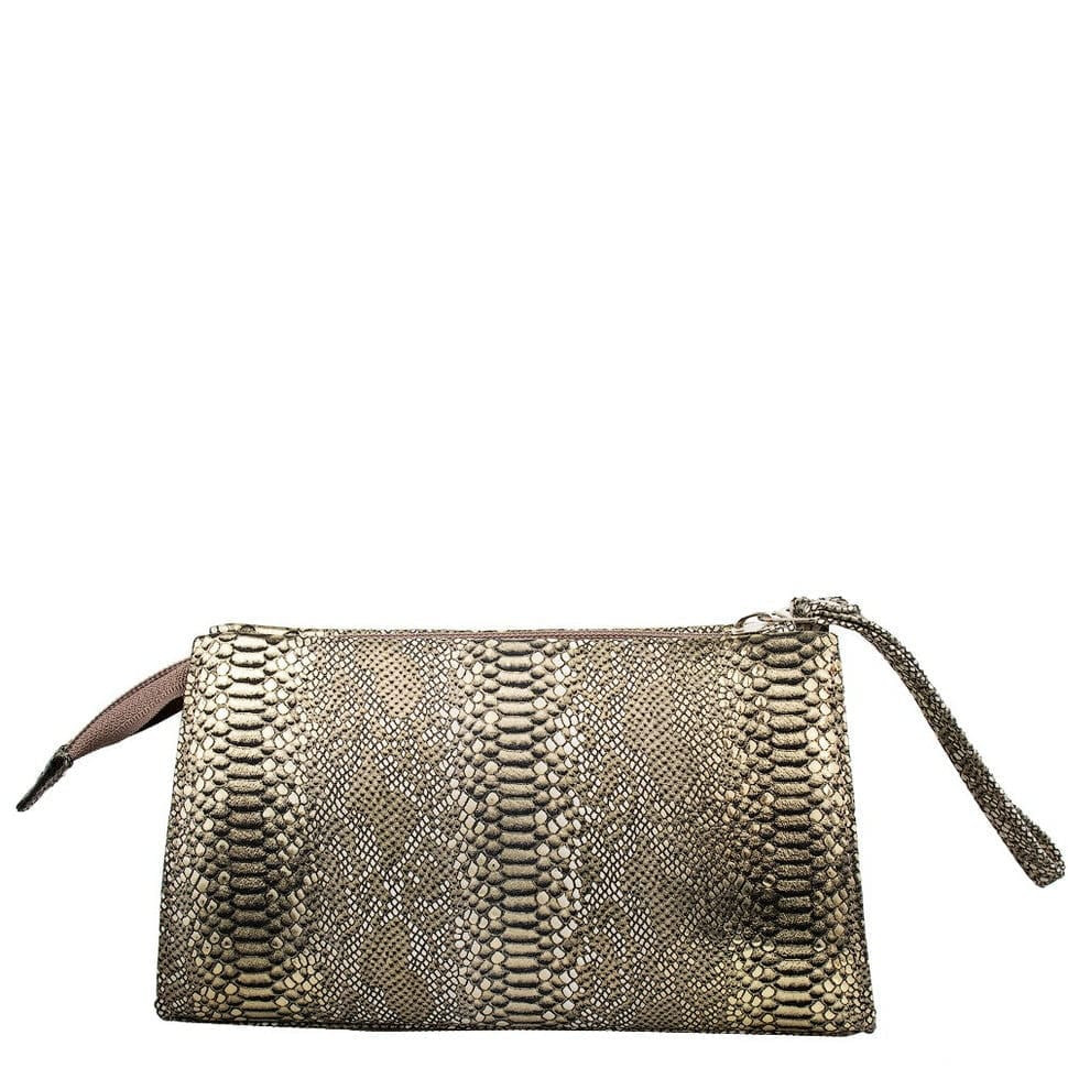 Косметичка шкіряна Desisan 2-722 золото змія