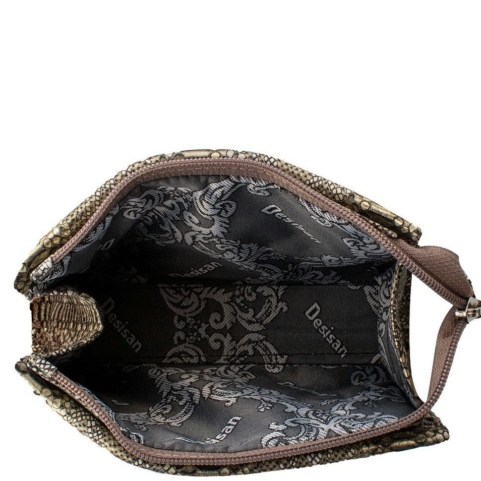 Косметичка шкіряна Desisan 2-722 золото змія