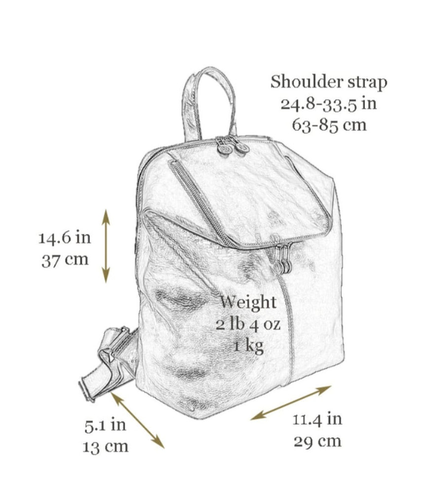 Leather Backpack for Women - A Bend in the River - Cognac Brown color -  Time Resistance 5237701W