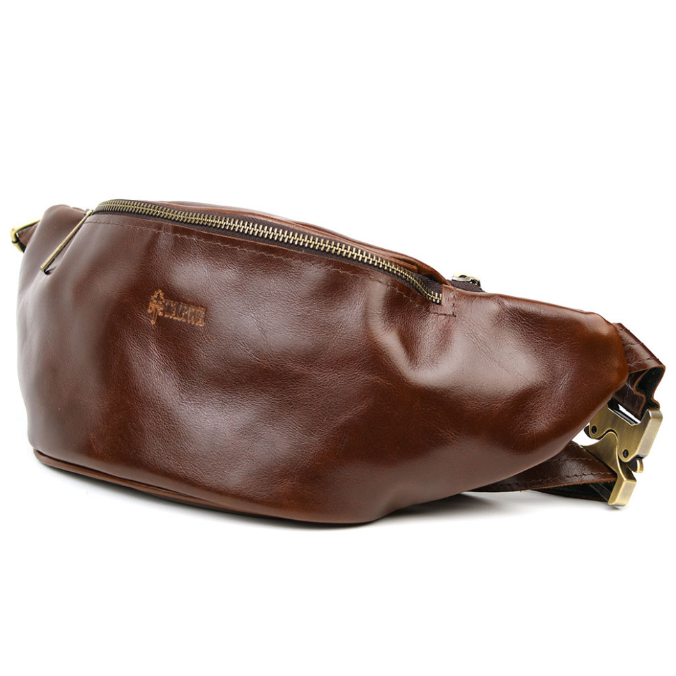 Belt bag GX-3036-3md from genuine brown-burgundy leather from Tarwa brand