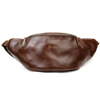 Belt bag GX-3036-3md from genuine brown-burgundy leather from Tarwa brand