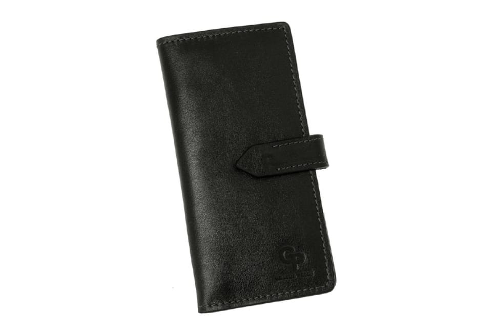 Довге портмоне Grande Pelle 524610 глянцева шкіра чорний