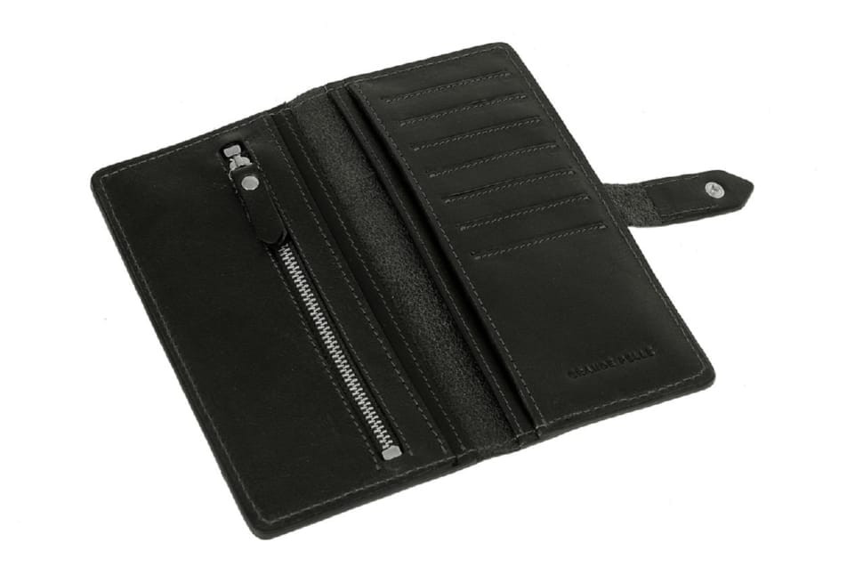 Довге портмоне Grande Pelle 524610 глянцева шкіра чорний