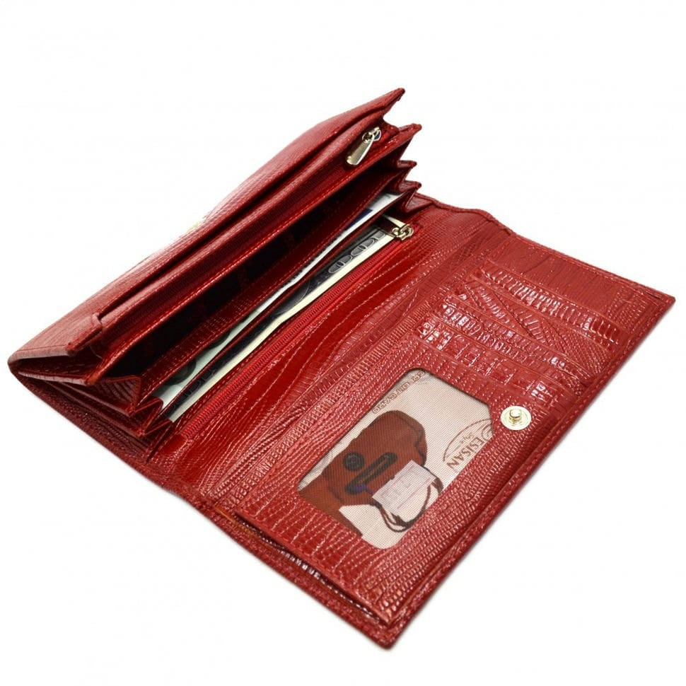Гаманець жіночий шкіряний Desisan 057-131 червоний лазер