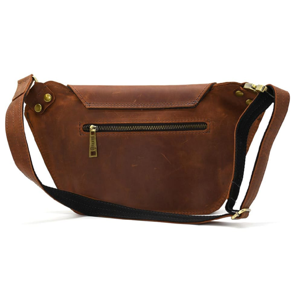 Leather belt banana, cognac RB-8128-3md TARWA