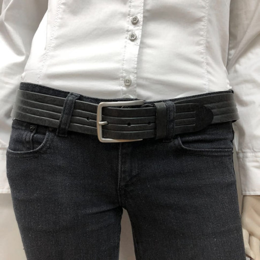 Ремінь шкіряний 7001 чорний чорний TONY PEROTTI