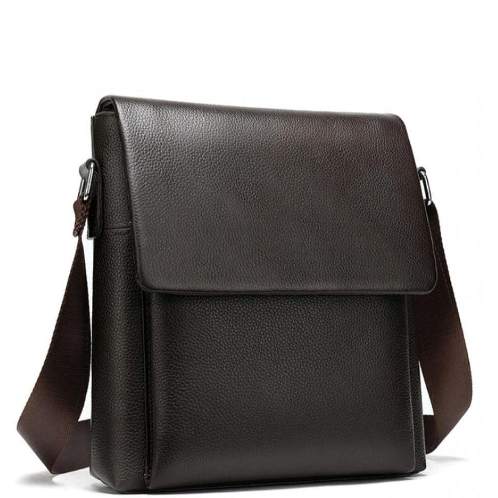 Сумка через плече шкіряна чоловіча коричнева Tiding Bag A25-1278C